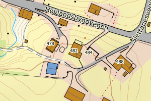 Kartbilde fra WMS-tjeneste av avviket