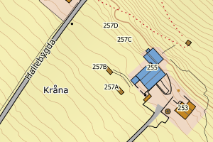 Kartbilde fra WMS-tjeneste av avviket