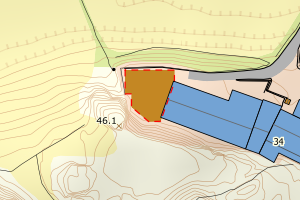 Kartbilde fra WMS-tjeneste av avviket
