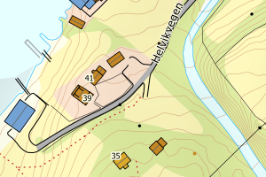 Kartbilde fra WMS-tjeneste av avviket