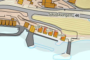 Kartbilde fra WMS-tjeneste av avviket