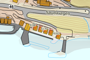 Kartbilde fra WMS-tjeneste av avviket