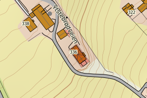 Kartbilde fra WMS-tjeneste av avviket