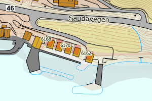 Kartbilde fra WMS-tjeneste av avviket