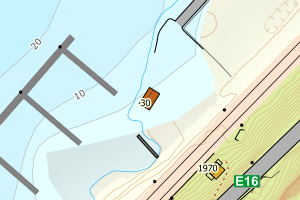 Kartbilde fra WMS-tjeneste av avviket