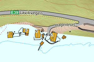 Kartbilde fra WMS-tjeneste av avviket