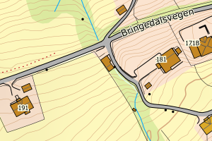 Kartbilde fra WMS-tjeneste av avviket