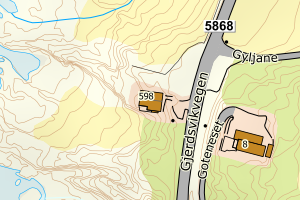 Kartbilde fra WMS-tjeneste av avviket