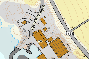 Kartbilde fra WMS-tjeneste av avviket