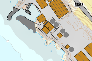 Kartbilde fra WMS-tjeneste av avviket