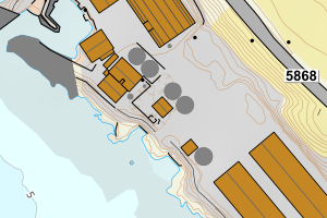 Kartbilde fra WMS-tjeneste av avviket
