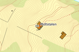 Kartbilde fra WMS-tjeneste av avviket