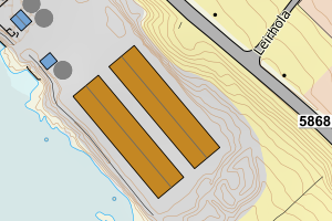 Kartbilde fra WMS-tjeneste av avviket