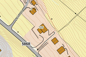 Kartbilde fra WMS-tjeneste av avviket