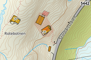Kartbilde fra WMS-tjeneste av avviket