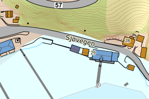 Kartbilde fra WMS-tjeneste av avviket