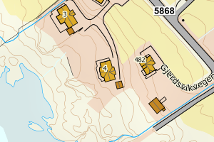 Kartbilde fra WMS-tjeneste av avviket