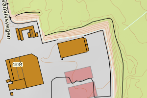 Kartbilde fra WMS-tjeneste av avviket