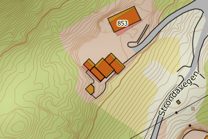 Kartbilde fra WMS-tjeneste av avviket