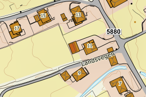 Kartbilde fra WMS-tjeneste av avviket