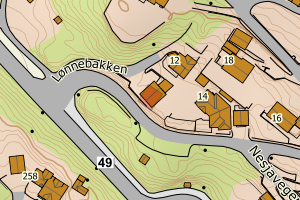 Kartbilde fra WMS-tjeneste av avviket