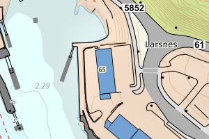 Kartbilde fra WMS-tjeneste av avviket