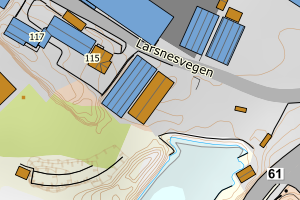 Kartbilde fra WMS-tjeneste av avviket