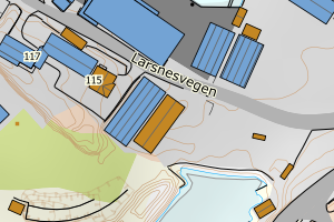 Kartbilde fra WMS-tjeneste av avviket