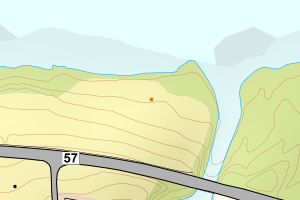 Kartbilde fra WMS-tjeneste av avviket