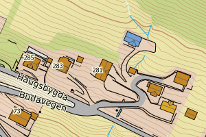 Kartbilde fra WMS-tjeneste av avviket