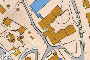 Kartbilde fra WMS-tjeneste av avviket