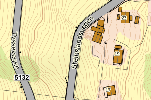 Kartbilde fra WMS-tjeneste av avviket