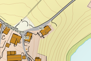 Kartbilde fra WMS-tjeneste av avviket