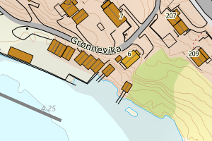 Kartbilde fra WMS-tjeneste av avviket