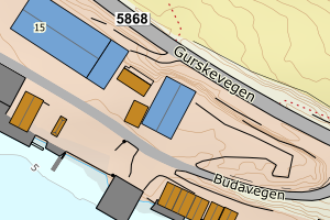 Kartbilde fra WMS-tjeneste av avviket