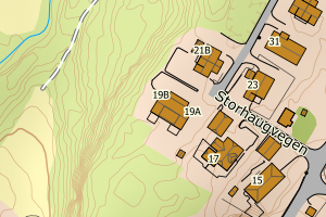 Kartbilde fra WMS-tjeneste av avviket