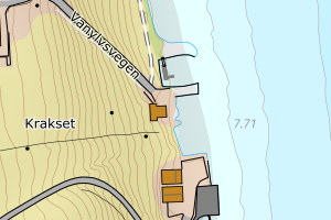 Kartbilde fra WMS-tjeneste av avviket