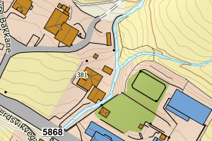 Kartbilde fra WMS-tjeneste av avviket