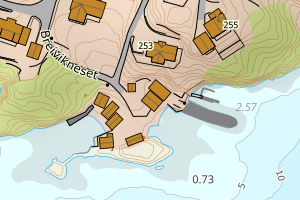 Kartbilde fra WMS-tjeneste av avviket