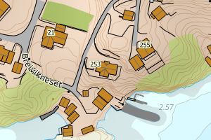 Kartbilde fra WMS-tjeneste av avviket