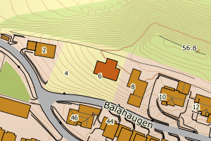 Kartbilde fra WMS-tjeneste av avviket