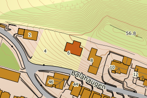 Kartbilde fra WMS-tjeneste av avviket