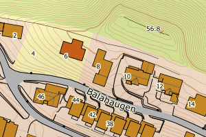 Kartbilde fra WMS-tjeneste av avviket