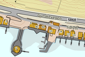 Kartbilde fra WMS-tjeneste av avviket