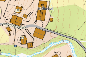 Kartbilde fra WMS-tjeneste av avviket