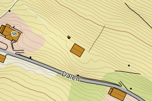 Kartbilde fra WMS-tjeneste av avviket