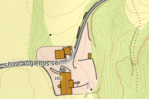 Kartbilde fra WMS-tjeneste av avviket