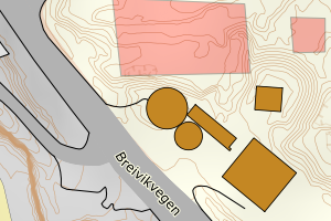 Kartbilde fra WMS-tjeneste av avviket