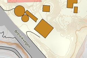 Kartbilde fra WMS-tjeneste av avviket