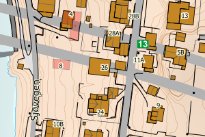 Kartbilde fra WMS-tjeneste av avviket